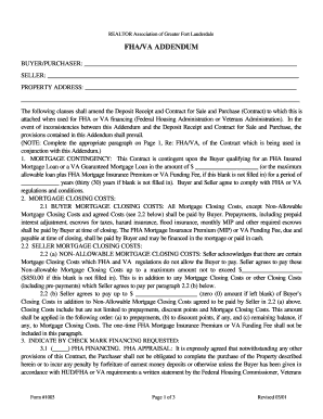 FHA/VA Addendum for Real Estate Purchase