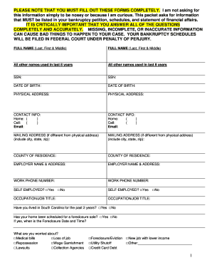 US Federal Bankruptcy Petition