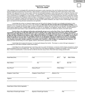 Superdrome Release Form