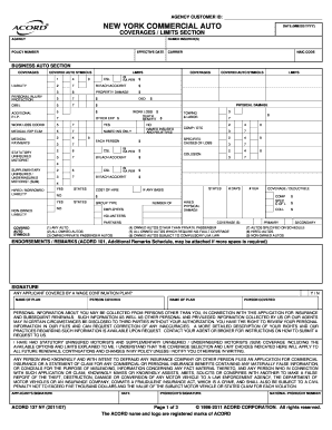 New York Commercial Auto Insurance Application