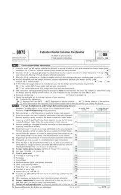 IRS Form 8873 Extraterritorial Income Exclusion