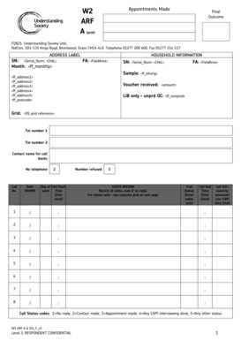 W2 Appointments Made Form