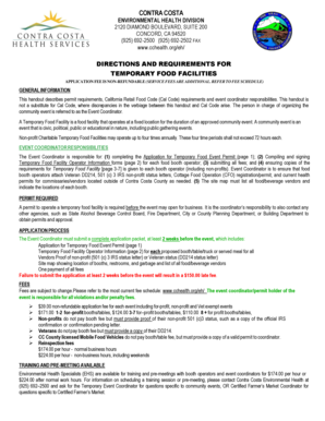 Temporary Food Facility Application