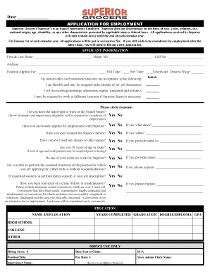 Employment application form - big saver foods application