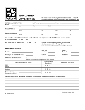 Employment Application Form