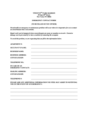 Emergency Contact Form