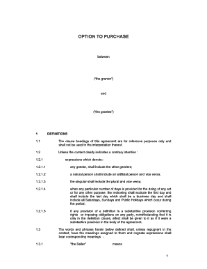 Option to Purchase Agreement