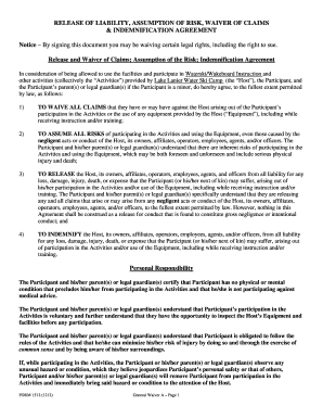 Release of Liability and Indemnification Agreement