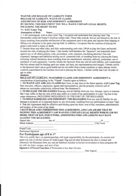 Waiver and Release of Liability Form