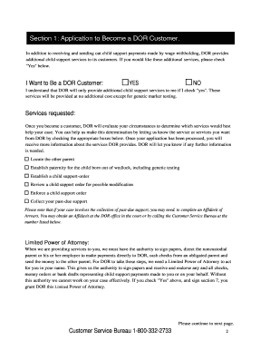 Massachusetts Child Support Enforcement Services Application Form