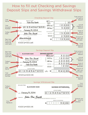 Blackhawk Bank Deposit and Withdrawal Slips