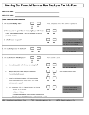 New Employee Tax Info Form