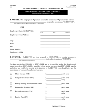 Self-Administered Services Agreement