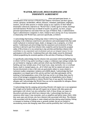 Waiver Release Hold Harmless Indemnity Agreement