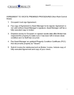 Agreement to Vacate Premises