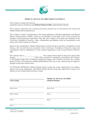 Letter of employment verification - Medical Mutual Group Contract Under 100 Employees