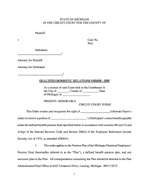 Michigan Qualified Domestic Relations Order
