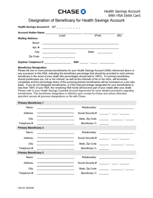 Health Savings Account Beneficiary Designation Form