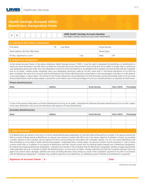 Health Savings Account Beneficiary Designation Form
