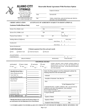 Renewable Rental Agreement With Purchase Option
