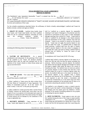 Texas Residential Lease Agreement
