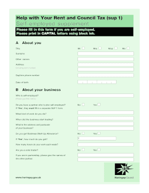 Self-Employed Supplement Form