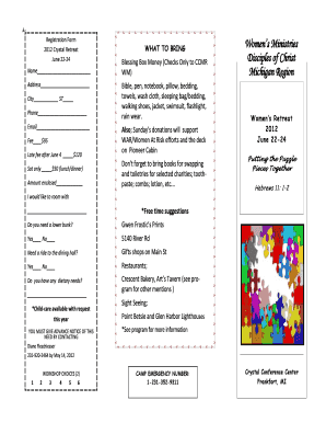 Vat103 - 2012 Women's Ministry Retreat Registration Form - Christian Church ... - michigandisciples