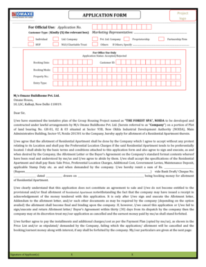 Residential Apartment Application Form