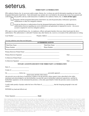 Uniform borrower's assistance form ubaf710 - IWe authorize Seterus, Inc