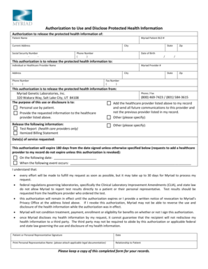 Authorization to Use and Disclose Protected Health Information
