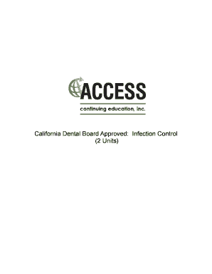 California Dental Board Approved Infection Control Form