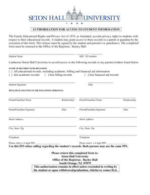 Authorization for Access to Student Information