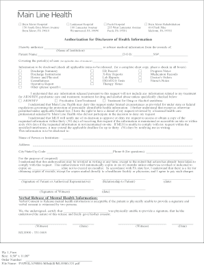 main line health fillable authorization form