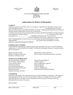 Authorization for Release of Information