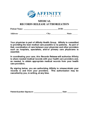 Medical Records Release Authorization