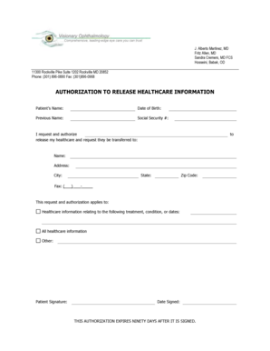 Authorization to Release Healthcare Information