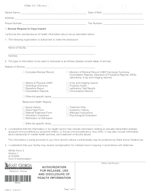 HIPAA Form 3 Authorization