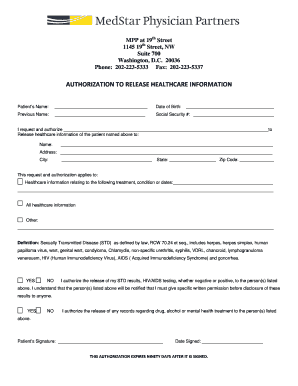 Authorization to Release Healthcare Information