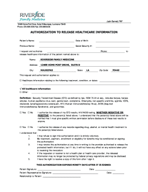 Authorization to Release Healthcare Information