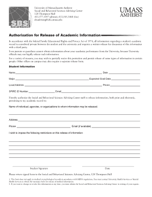 Authorization for Release of Academic Information