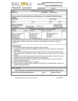 Authorization for Release of Protected Health Information