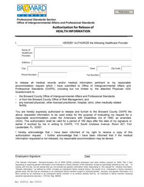 Authorization for Release of Health Information