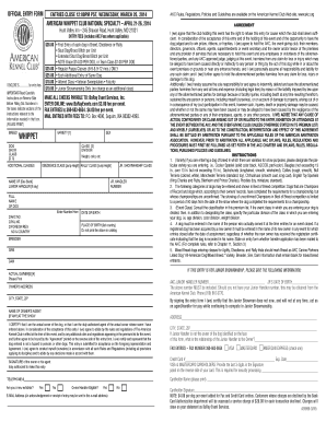 American Whippet Club National Specialty Entry Form