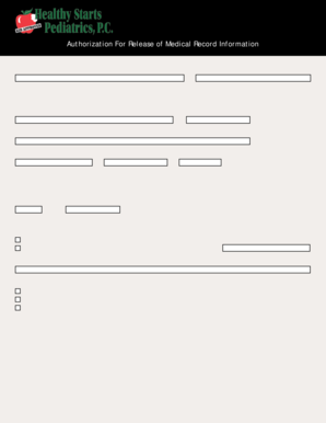 Authorization For Release of Medical Record Information