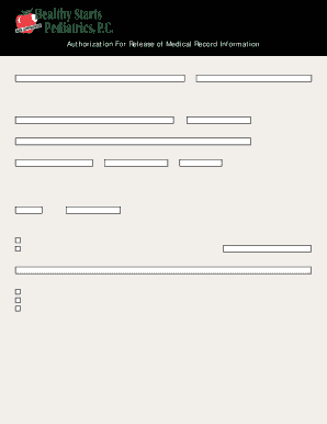 Authorization For Release of Medical Record Information
