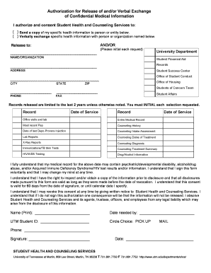 Authorization for Release of Confidential Medical Information