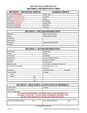 Keller Williams Realty Referral Information Form