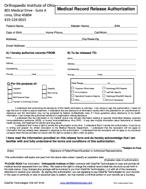 Medical Record Release Authorization