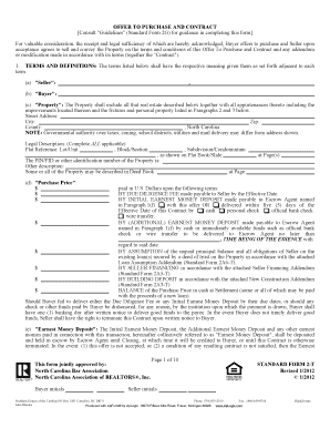 North Carolina Offer to Purchase and Contract