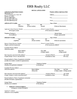 ERB Realty LLC Rental Application
